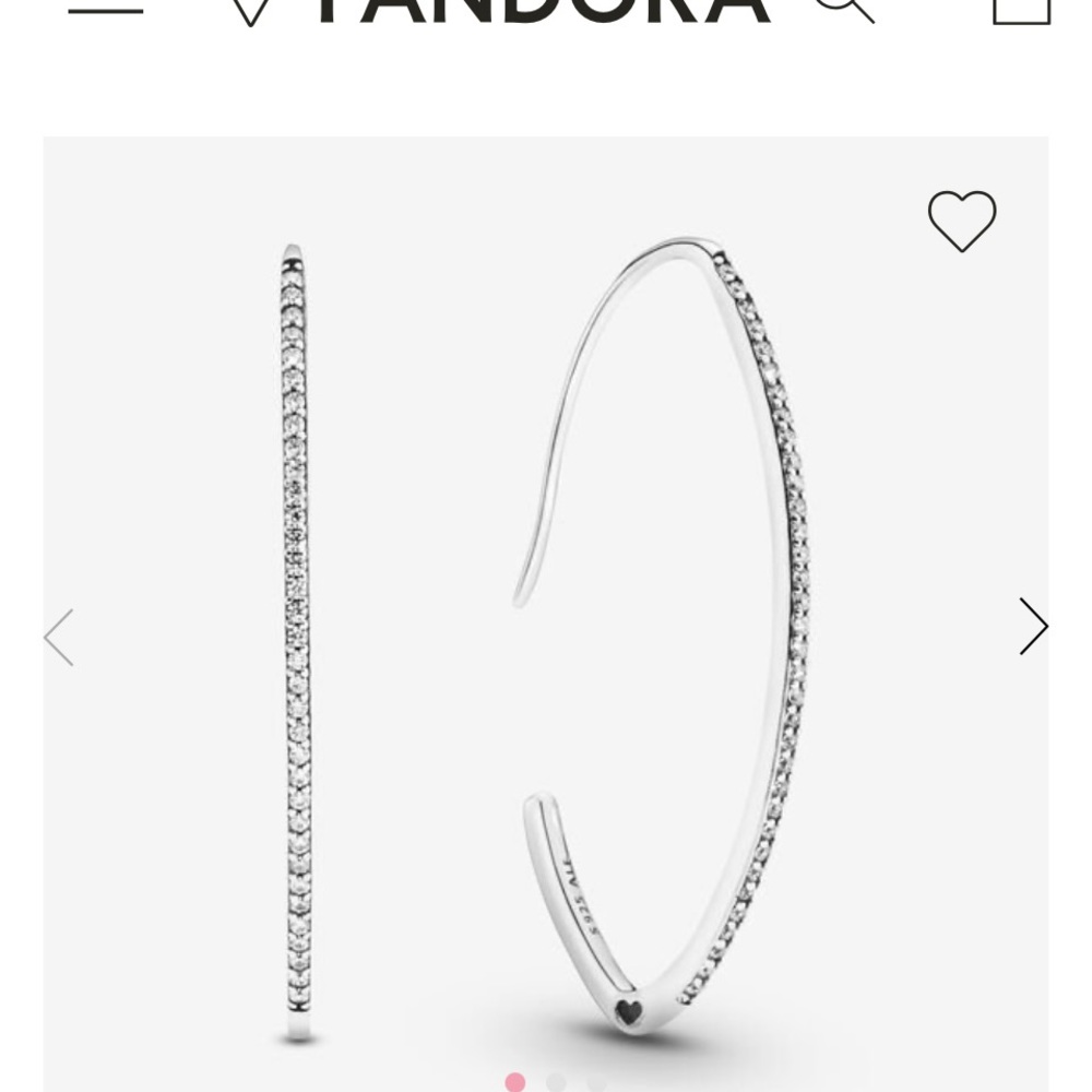 Pandora oval sparkle hoop earrings